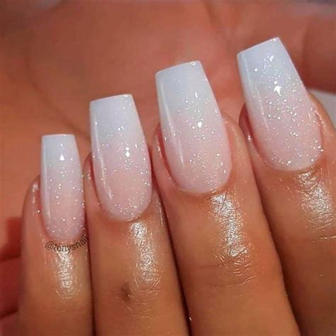 ombre nails nude and white|50+ Cute White Ombre Nails Designs